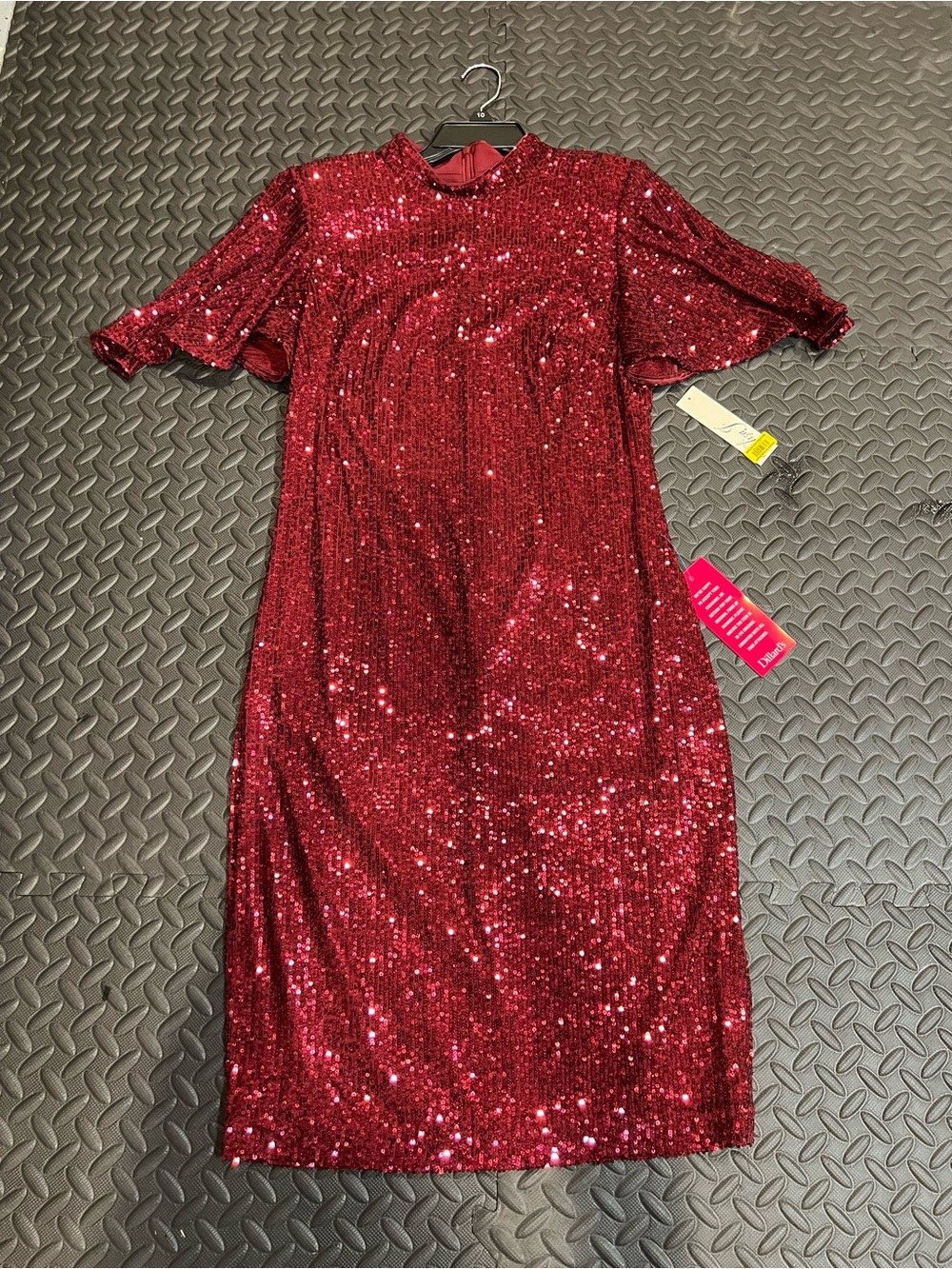 Eliza J Red Sequin Midi Dress